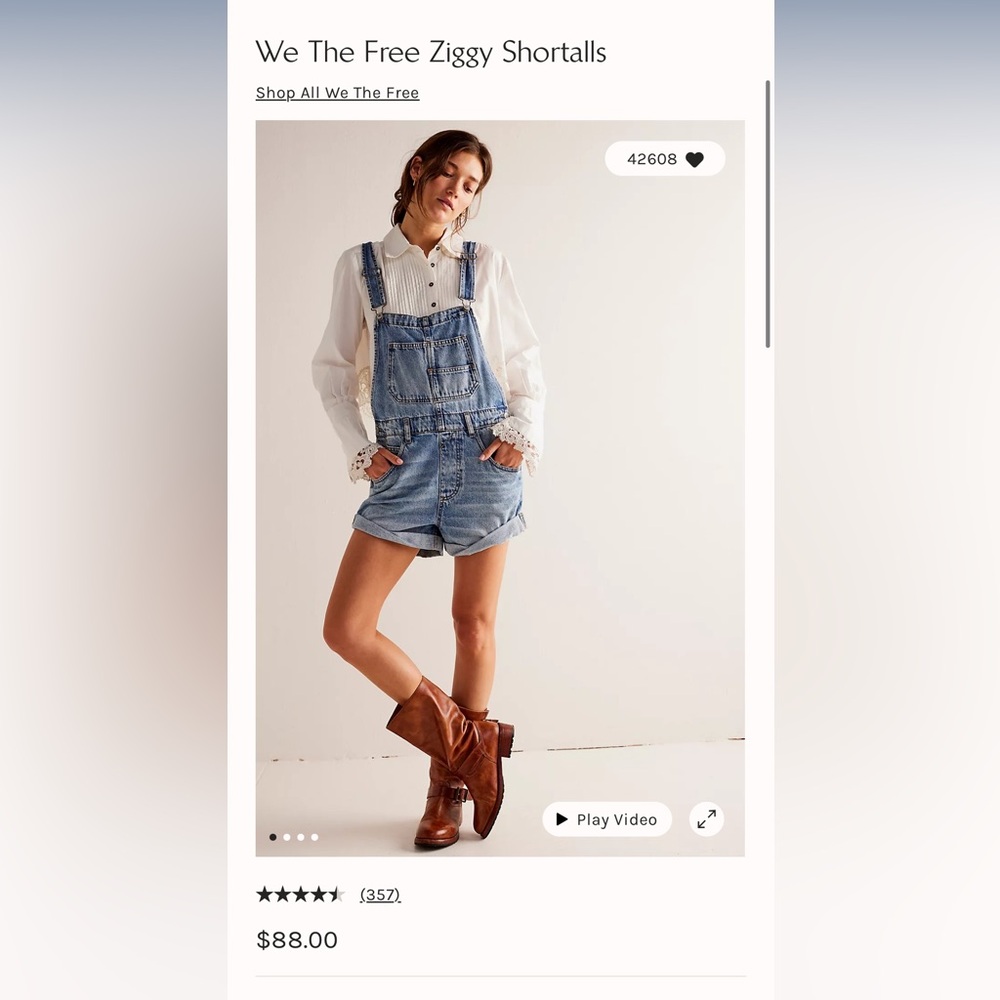 Free People Ziggy shortalls